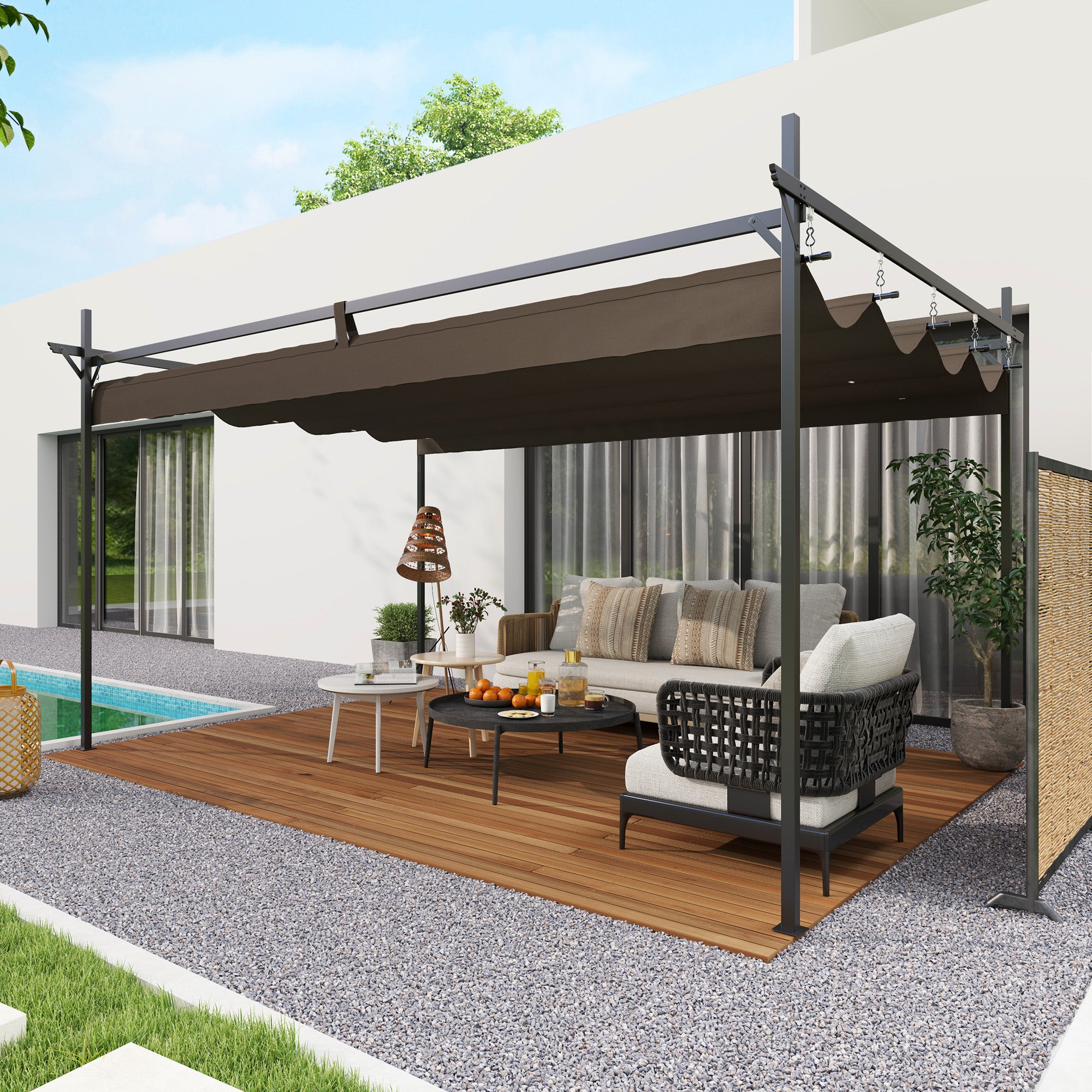 Outsunny Retractable Pergola