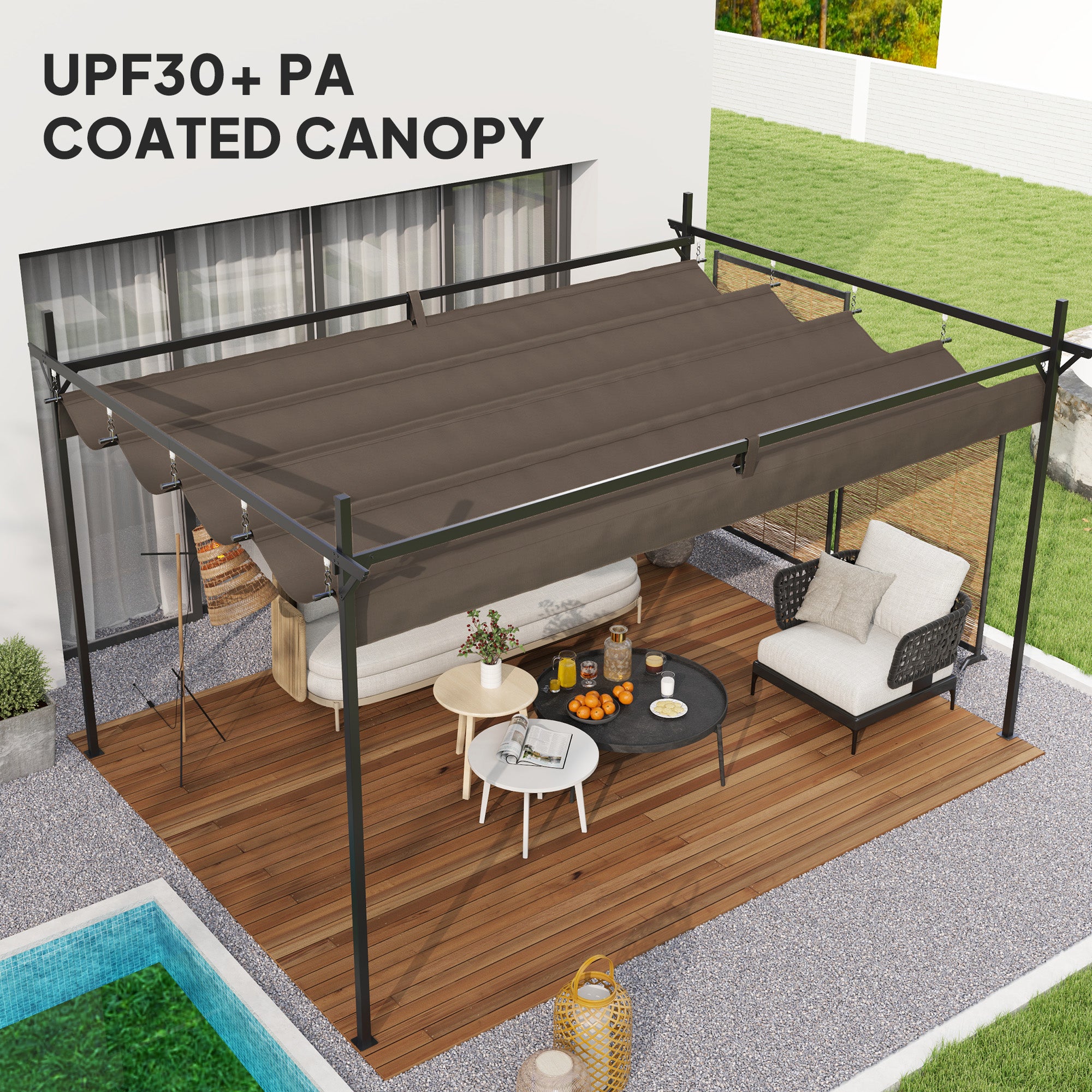 Outsunny Retractable Pergola - Thumbnail 3