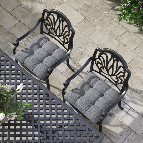 4-Piece Patio Chair Cushions Pillows, 19" x 19" x 4" Patio Cushions Set with Ties for Indoor Outdoor Garden Furniture