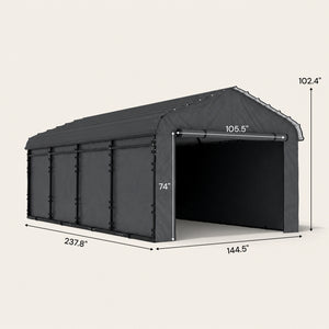 Onward 12' x 20' Heavy Duty Metal Carport with Galvanized Roof & Removable Sidewalls