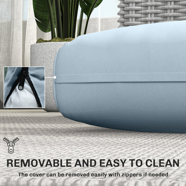 2 Seater Outdoor Seat Cushions with Backrest, Loveseat Double Sofa Outdoor Furniture Cushions, Fade-Resistant Replacement Patio Cushions for Indoor and Outdoor, Light Blue