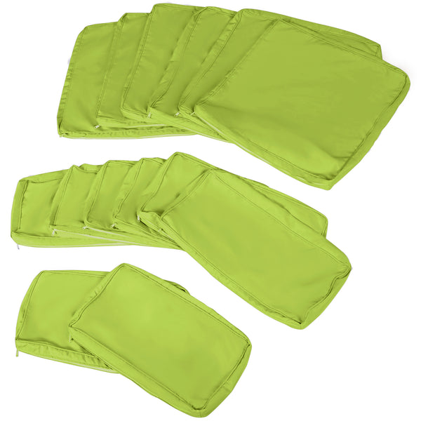 14Pcs Outdoor Cushion Covers, Patio Cushion Covers Replacement for Rattan Sofa Set - No Cushion Included, Light Green