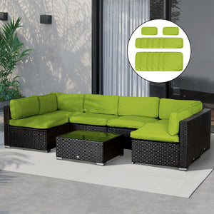 14Pcs Outdoor Cushion Covers, Patio Cushion Covers Replacement for Rattan Sofa Set - No Cushion Included, Light Green