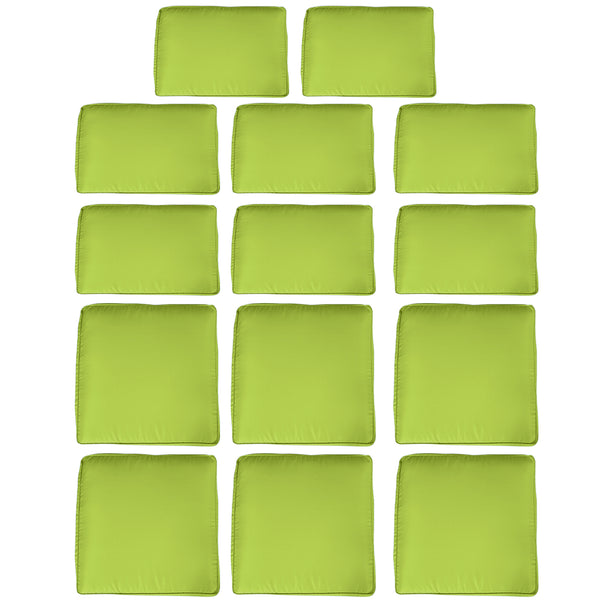 14Pcs Outdoor Cushion Covers, Patio Cushion Covers Replacement for Rattan Sofa Set - No Cushion Included, Light Green