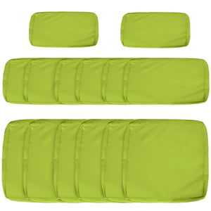 14Pcs Outdoor Cushion Covers, Patio Cushion Covers Replacement for Rattan Sofa Set - No Cushion Included, Light Green