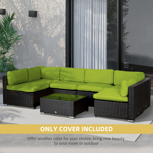 14Pcs Outdoor Cushion Covers, Patio Cushion Covers Replacement for Rattan Sofa Set - No Cushion Included, Light Green