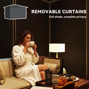 10' x 12' Outdoor Patio Gazebo, Soft Top Gazebo Canopy Shelter with Double Roof, Curtains, Netting, Steel Frame, UPF30+ Protection, Ceiling Hooks for Lawn, Backyard, Deck, Dark Gray