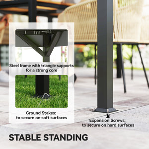 10' x 12' Outdoor Patio Gazebo, Soft Top Gazebo Canopy Shelter with Double Roof, Curtains, Netting, Steel Frame, UPF30+ Protection, Ceiling Hooks for Lawn, Backyard, Deck, Dark Gray