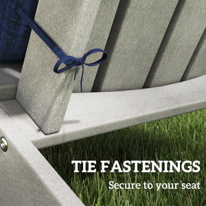 Adirondack Chair Cushion Set of 4, Outdoor Chair Cushions, High Back Patio Chair Cushions with Ties, Non-Slip Replacement Seat Cushion for Patio Furniture, Navy Blue