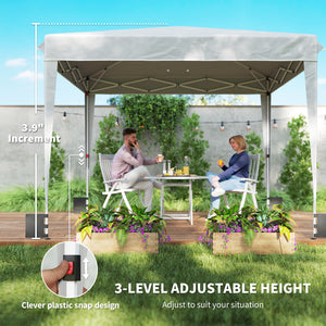 10 x 10 ft Pop Up Canopy Tent with Sidewalls, UPF50+ Outdoor Portable Instant Canopy Shelter with Carry Bag, Sandbags, Adjustable Height for  Parties, Events, Camping, White