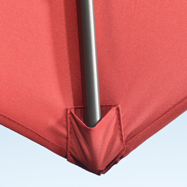 3 x 3(m) Cantilever Parasol with Cross Base, Garden Umbrella with 360° Rotation, Crank Handle and Tilt for Outdoor, Patio, Wine Red