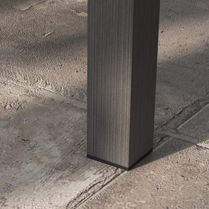 Aluminium Outdoor Coffee Table, Rectangular Patio Side Table with Wood Grain Effect and Slat Tabletop for Indoor, Garden, Balcony, 100cm x 60cm, Brown