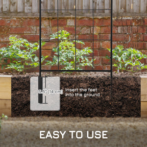 Metal Garden Trellis Pack of 2 for Climbing Plants, Arched Grid Trellis Panels, 20" x 47", Black