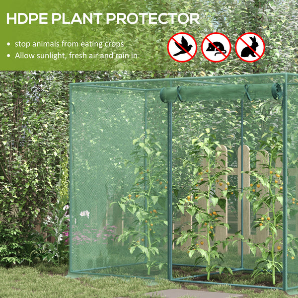 6' x 3' x 5' Crop Cage, Plant Protection Tent with Zippered Doors for Vegetable Garden, Backyard, Green