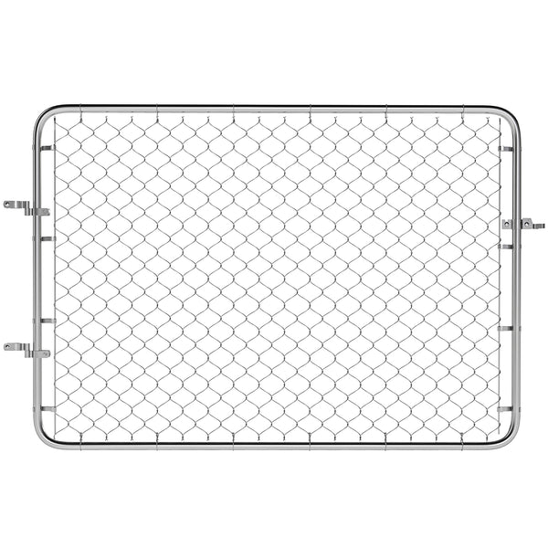 Garden Gate Chain Link Fence Gate, Galvanized Steel Garden Door for Yard Entrance Way, 26-71 in. W x 4 ft. H, Silver