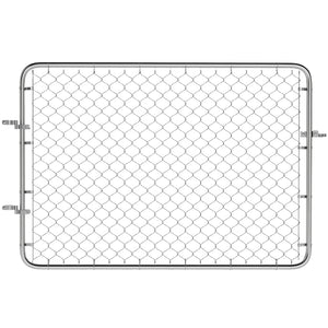 Garden Gate Chain Link Fence Gate, Galvanized Steel Garden Door for Yard Entrance Way, 26-71 in. W x 4 ft. H, Silver