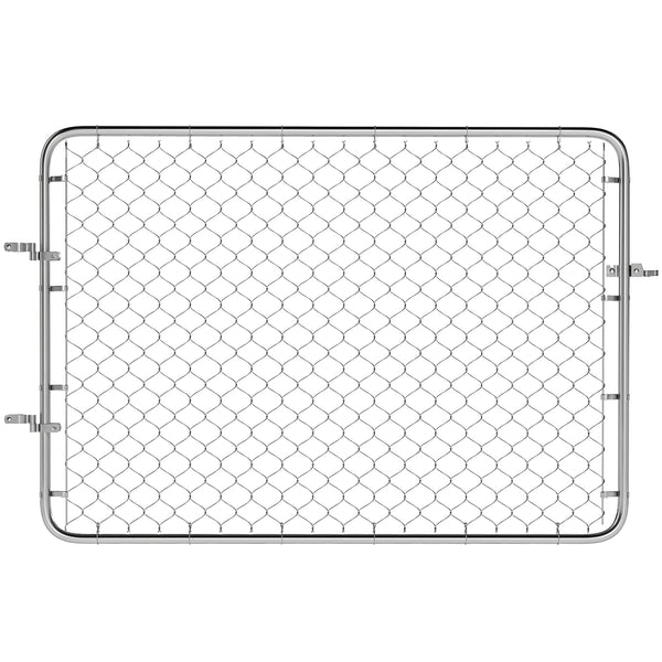 Garden Gate Chain Link Fence Gate, Galvanized Steel Garden Door for Yard Entrance Way, 26-71 in. W x 4 ft. H, Silver