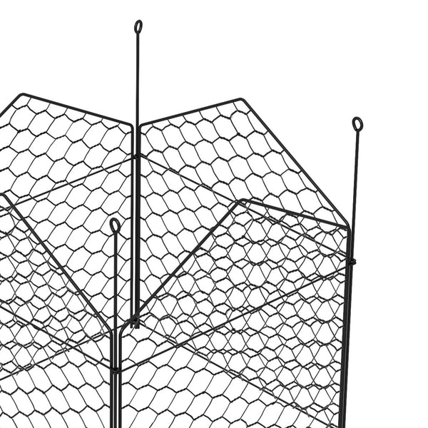 Outsunny Garden Chicken Wire Cloche, 12" x 14" Plant Protectors from Animals, 4 Pack Metal Crop Cages to Keep Animals Out, Black