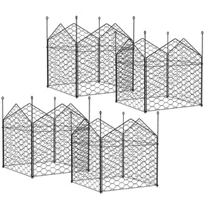 Outsunny Garden Chicken Wire Cloche, 12" x 14" Plant Protectors from Animals, 4 Pack Metal Crop Cages to Keep Animals Out, Black