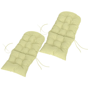 Outsunny Outdoor Adirondack Chair Cushions Set of 2, Tufted High Back Patio Chair Cushions, Adirondack Cushions with Ties, Non-Slip Replacement Seat Cushions for Adirondack Chairs, Beige