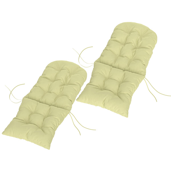 Outsunny Outdoor Adirondack Chair Cushions Set of 2, Tufted High Back Patio Chair Cushions, Adirondack Cushions with Ties, Non-Slip Replacement Seat Cushions for Adirondack Chairs, Beige