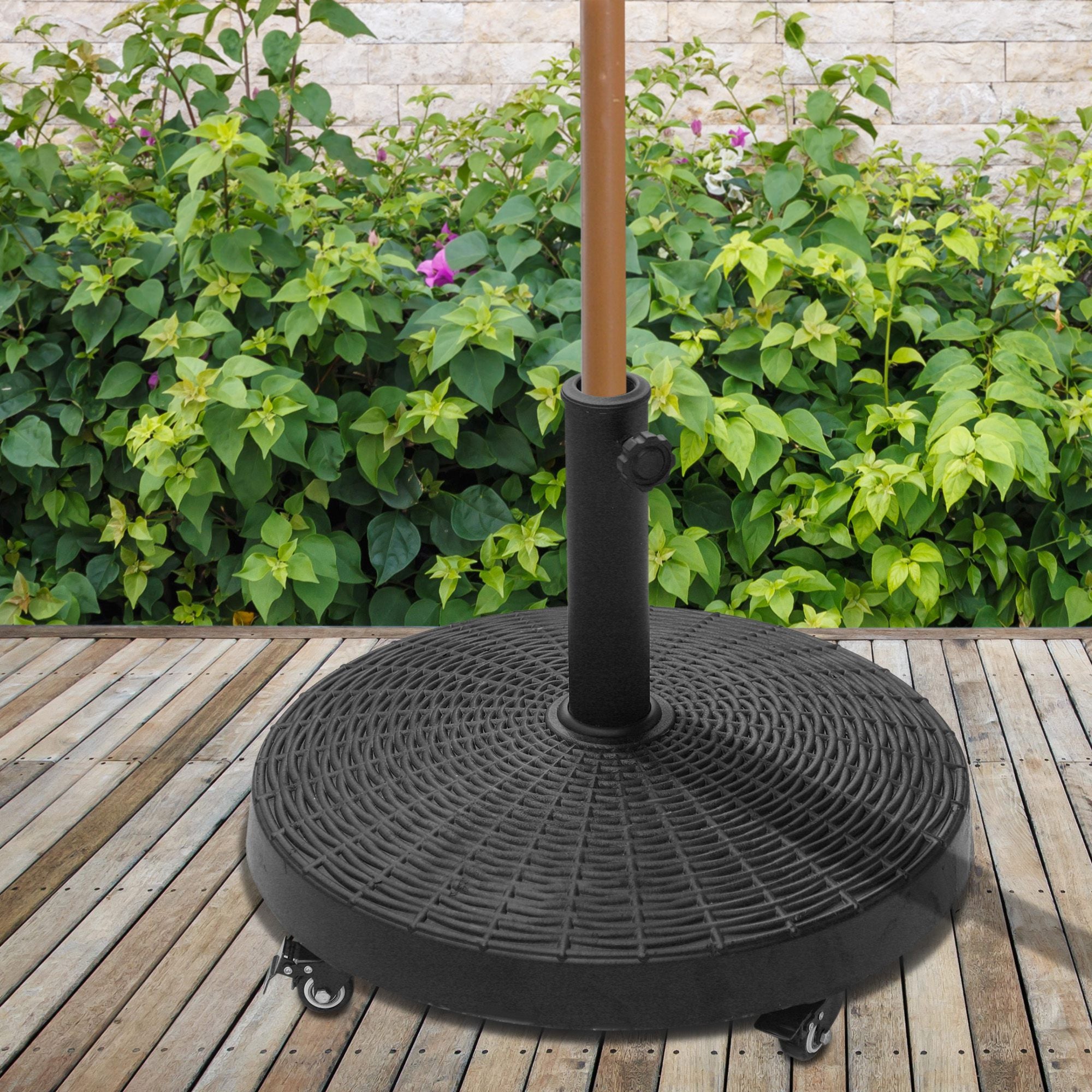 50 pound patio umbrella stand Outsunny Umbrella Base: 50 lb, Heavy-Duty Stand for 1.5/2 Inch Poles, Ideal for Outdoor Deck Shading
