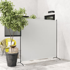 Single Panel Outdoor Privacy Screen, 5.9FT Tall Room Divider with UPF30+ Protection, Freestanding Privacy Panel Partition with Stable Base for Indoor Outdoor Use, Beige