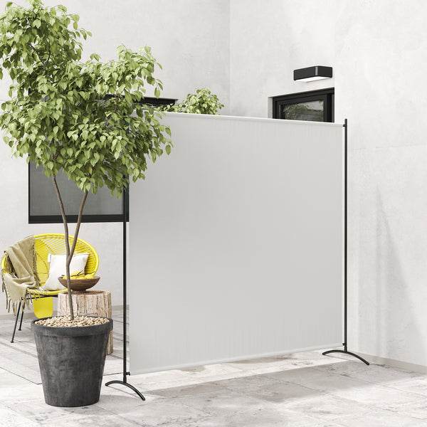 Single Panel Outdoor Privacy Screen, 5.9FT Tall Room Divider with UPF30+ Protection, Freestanding Privacy Panel Partition with Stable Base for Indoor Outdoor Use, Beige