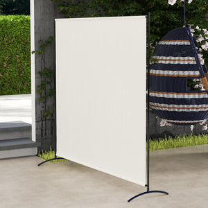 Single Panel Outdoor Privacy Screen, 5.9FT Tall Room Divider with UPF30+ Protection, Freestanding Privacy Panel Partition with Stable Base for Indoor Outdoor Use, Beige