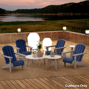 Adirondack Chair Cushion Set of 4, Outdoor Chair Cushions with Ties, 25D High-Density Foam, High Back Patio Chair Cushions, Fade Resistant for Patio Furniture, 49" x 20" x 2", Navy Blue