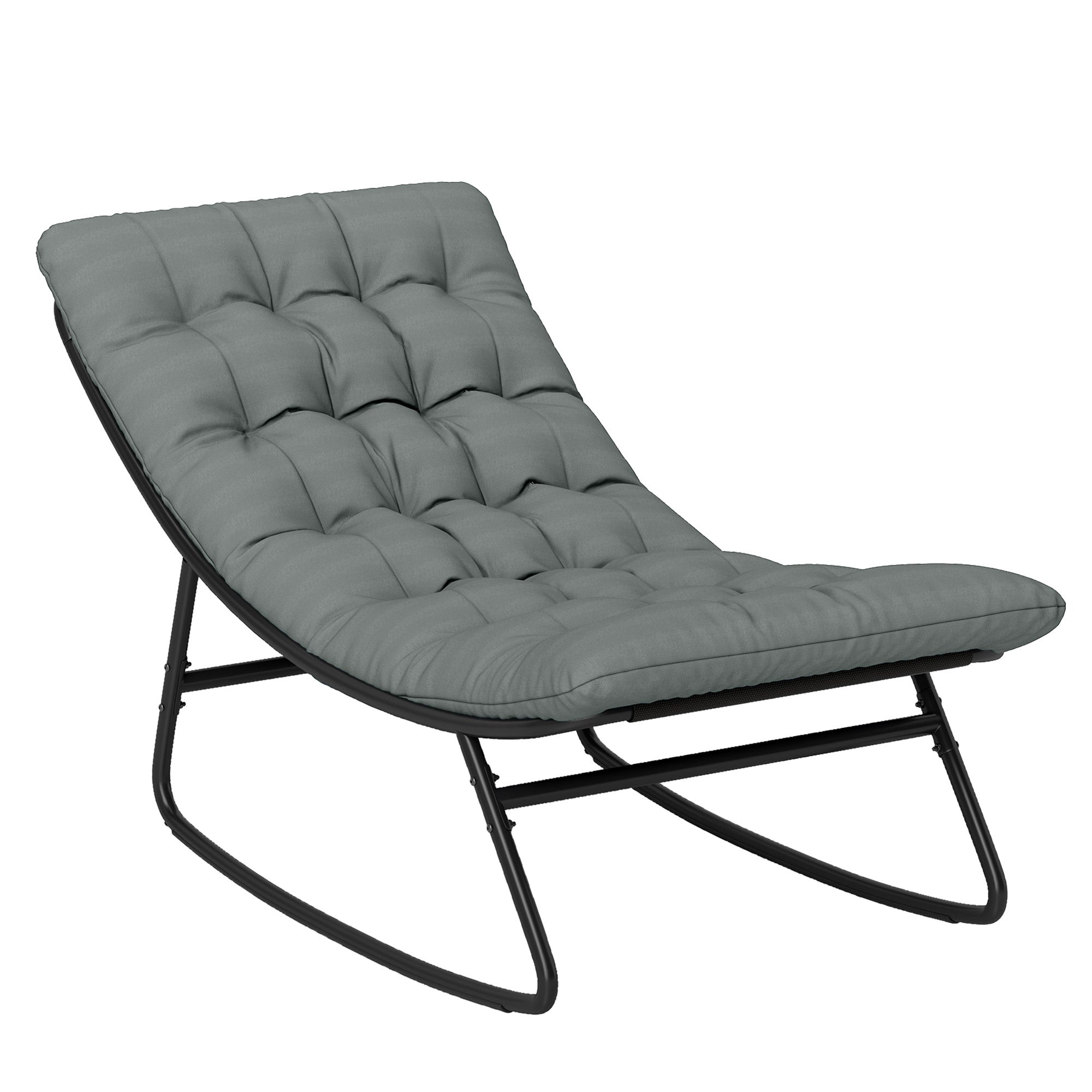 Outsunny Outdoor Patio Rocking Chair with Cushion, Balcony Chair with ...