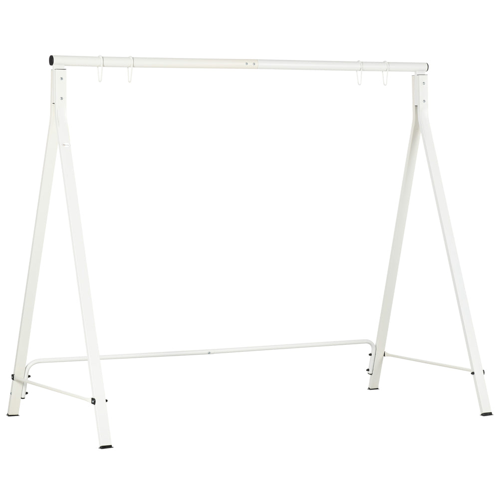 Outsunny Metal Porch Swing Stand, Heavy Duty Swing Frame, Hanging Chair Stand Only, 528 LBS Weight Capacity, for Backyard, Patio, Lawn, Playground, White