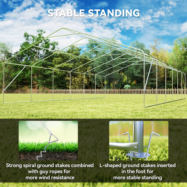 23 x 39 ft Heavy Duty Party Tent Outdoor Gazebo Wedding Tent Event Shelter Carport BBQ with Removable Sidewalls & Windows, Outside Waterproof Canopy for Parties, White