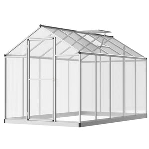 Outsunny 10' x 6' Greenhouse for Outdoors, Polycarbonate Greenhouse with Rain Gutter and Roof Vent, Aluminum Walk-in Green Houses for Outside Patio Backyard Garden