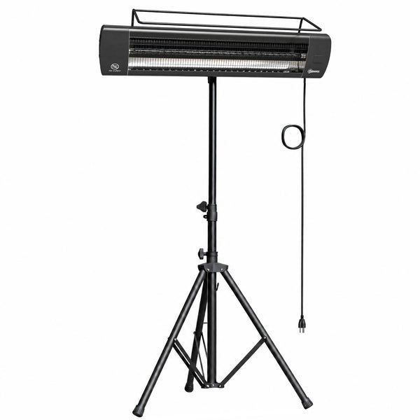 Electric Patio Heater, 1500 W Free Standing IP65 Waterproof Outdoor Infrared Heater with Tripod, 3 Heat Levels, 24H Timer, Touch Screen/Remote Control, Tip-Over/Over Heat Protection, Black