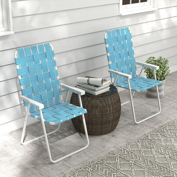 Teal Outside Camping Chairs Outsunny Set Of Classic Outdoor