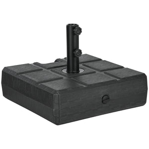 88 lbs. Fillable Umbrella Base with Steel, Umbrella Holder for 1.5" or 1.9" Umbrella Poles, Square & Reversible Heavy Duty Market Umbrella Stand, Black