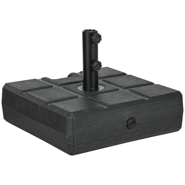 88 lbs. Fillable Umbrella Base with Steel, Umbrella Holder for 1.5" or 1.9" Umbrella Poles, Square & Reversible Heavy Duty Market Umbrella Stand, Black