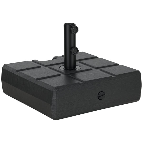88 lbs. Fillable Umbrella Base with Steel, Umbrella Holder for 1.5" or 1.9" Umbrella Poles, Square & Reversible Heavy Duty Market Umbrella Stand, Black