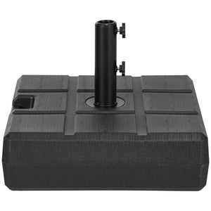 88 lbs. Fillable Umbrella Base with Steel, Umbrella Holder for 1.5" or 1.9" Umbrella Poles, Square & Reversible Heavy Duty Market Umbrella Stand, Black