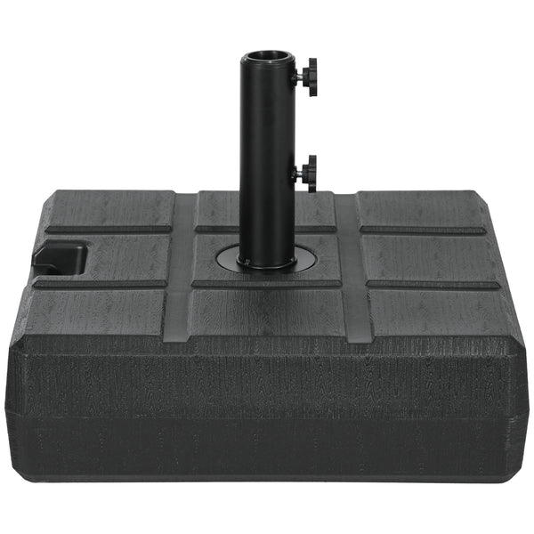 88 lbs. Fillable Umbrella Base with Steel, Umbrella Holder for 1.5" or 1.9" Umbrella Poles, Square & Reversible Heavy Duty Market Umbrella Stand, Black