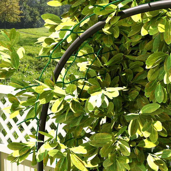 Garden Arch Trellis, 8 FT Tall Metal Plant Trellis Support with Trellis Netting, Outdoor Archway Trellis for Climbing Plants, Vegetables, Flowers, Fruits