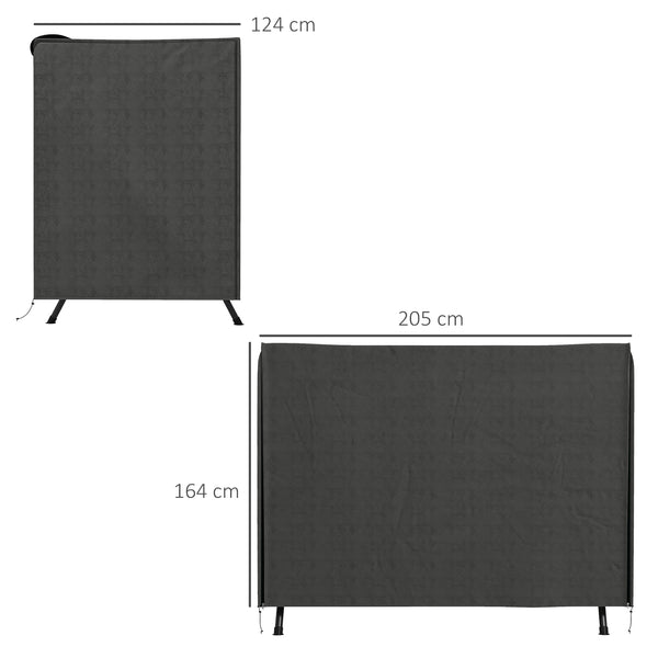 3 Seater 600D Oxford Patio Swing Chair Cover Outdoor Garden Furniture Rain Protection Protector Waterproof Anti-UV, 205 x 124 x 164cm, Dark Grey