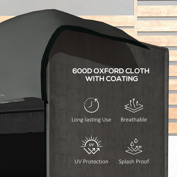 3 Seater 600D Oxford Patio Swing Chair Cover Outdoor Garden Furniture Rain Protection Protector Waterproof Anti-UV, 205 x 124 x 164cm, Dark Grey
