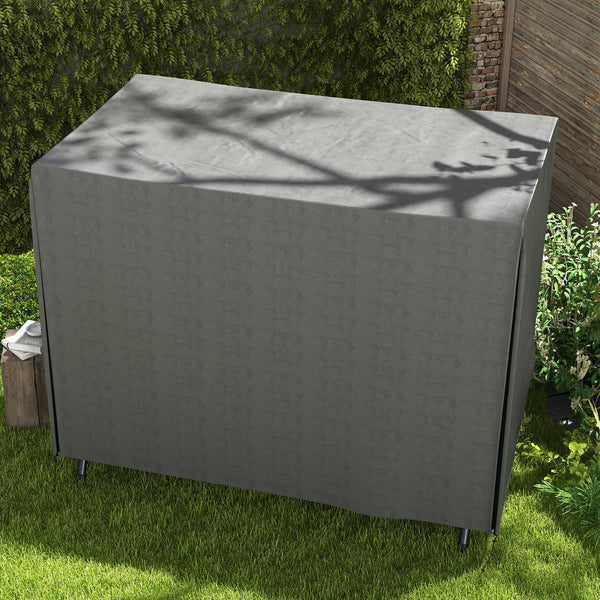 3 Seater 600D Oxford Patio Swing Chair Cover Outdoor Garden Furniture Rain Protection Protector Waterproof Anti-UV, 205 x 124 x 164cm, Dark Grey
