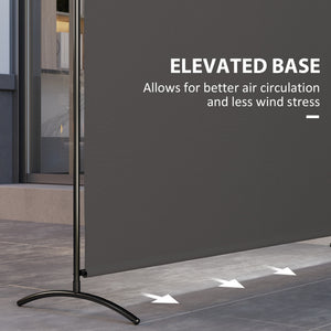 Single Panel Outdoor Privacy Screen, 5.9FT Tall Room Divider with UPF30+ Protection, Freestanding Privacy Panel Partition with Stable Base for Indoor Outdoor Use, Dark Gray