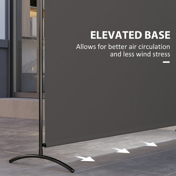 Single Panel Outdoor Privacy Screen, 5.9FT Tall Room Divider with UPF30+ Protection, Freestanding Privacy Panel Partition with Stable Base for Indoor Outdoor Use, Dark Gray