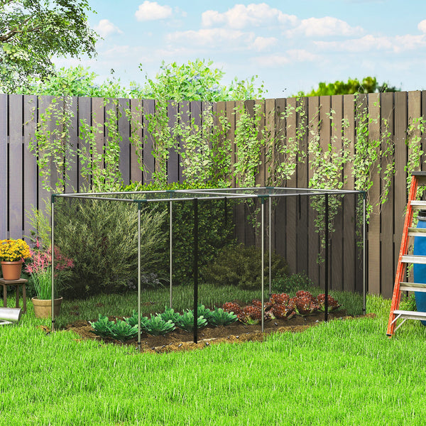 8' x 4' Crop Cage, Plant Protection Tent with Zippered Door and Galvanized Steel Frame, Fruit Cage Netting Cover for Garden, Yard, Lawn, Black