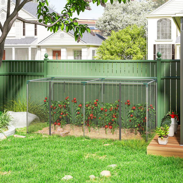 8' x 4' Crop Cage, Plant Protection Tent with Zippered Door and Galvanized Steel Frame, Fruit Cage Netting Cover for Garden, Yard, Lawn, Black