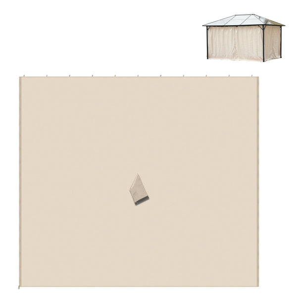 Outsunny 10' x 10' Universal Gazebo Sidewall Set with Panels, Hooks and C-Rings Included for Pergolas and Cabanas, Beige